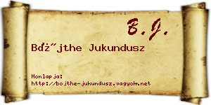 Bőjthe Jukundusz névjegykártya